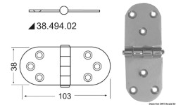 Hinge w/standard pin 103x38 mm 